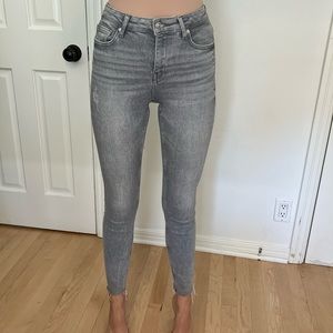 Zara high rise grey skinny jeans